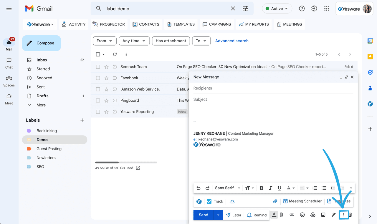 How to label a message you’re writing: Step 2