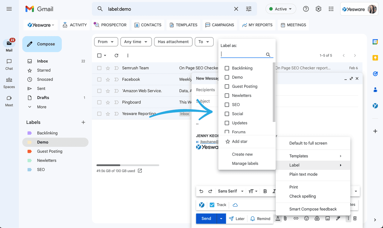 How to label a message you’re writing: Step 4