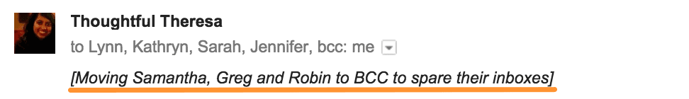 email greetings: BCC