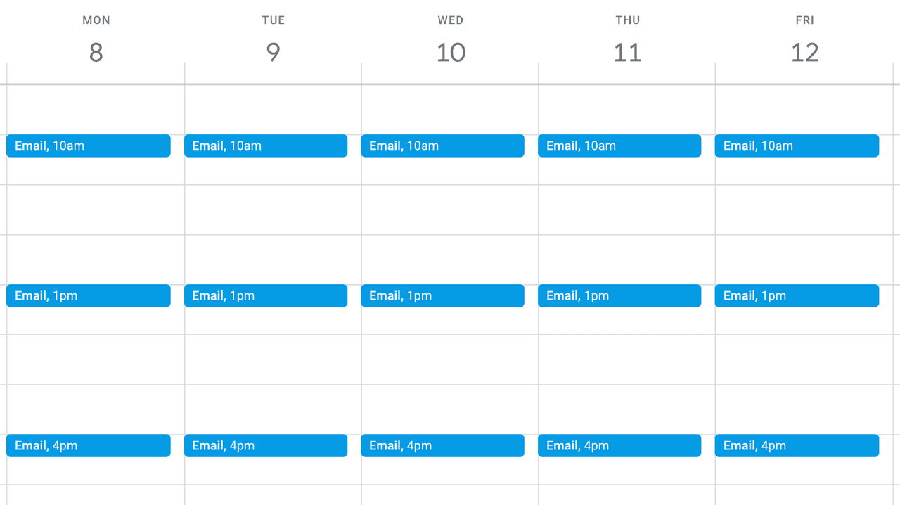 set email blocks to boost productivity