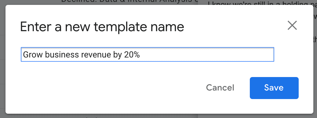 How to name your Gmail Template