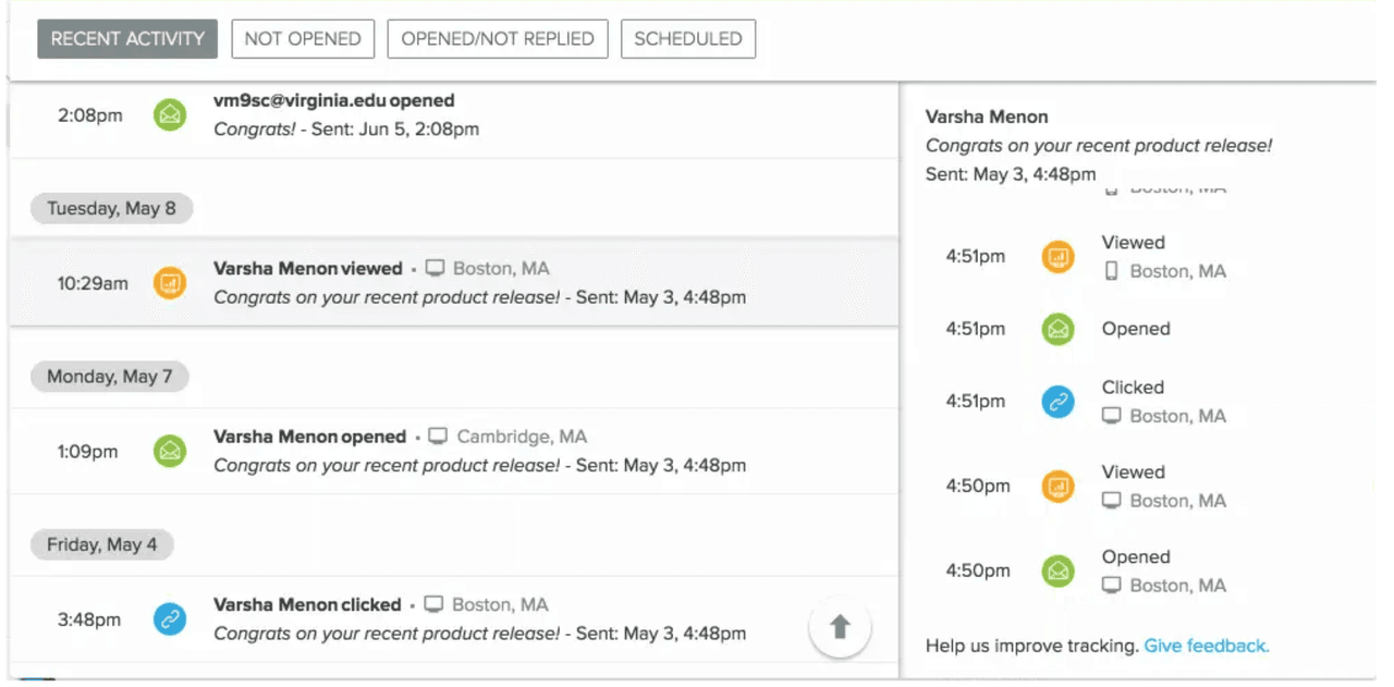 outbound sales: Email Tracking