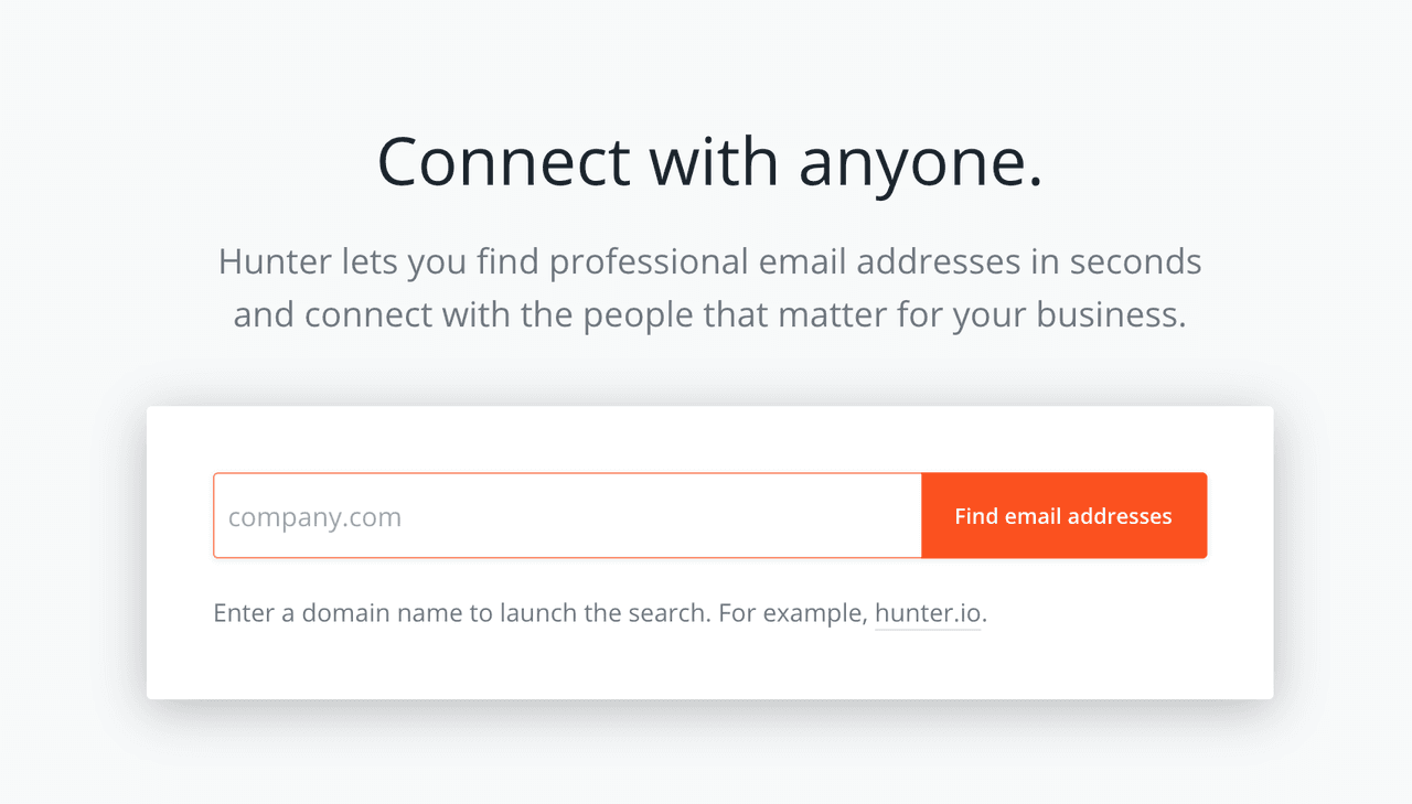 Cold email software: Hunter.io