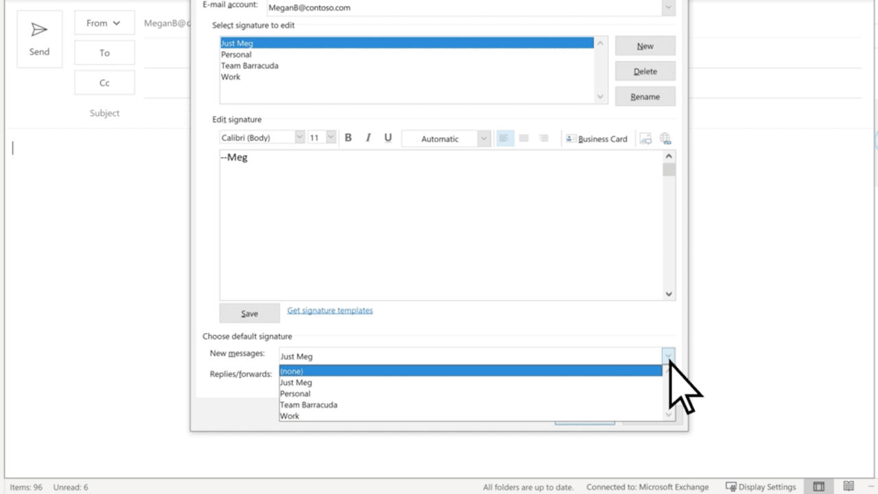 Outlook Signature: Step 6