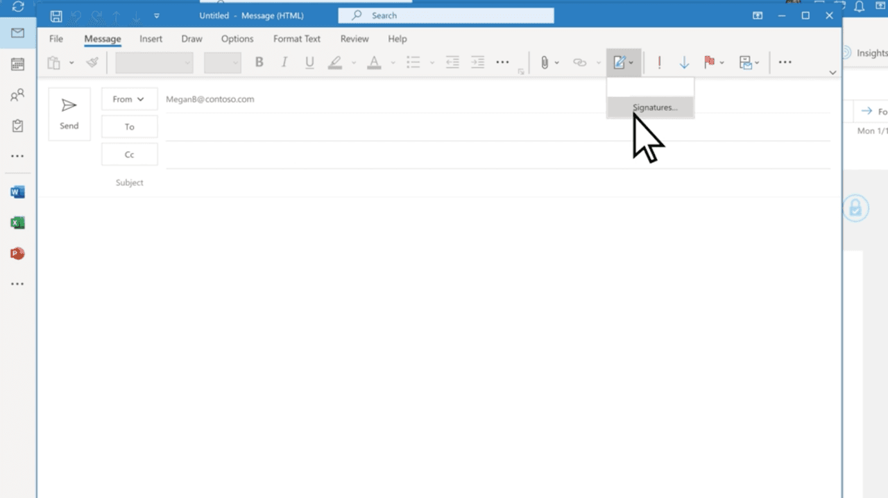 Outlook Signature: Step 2