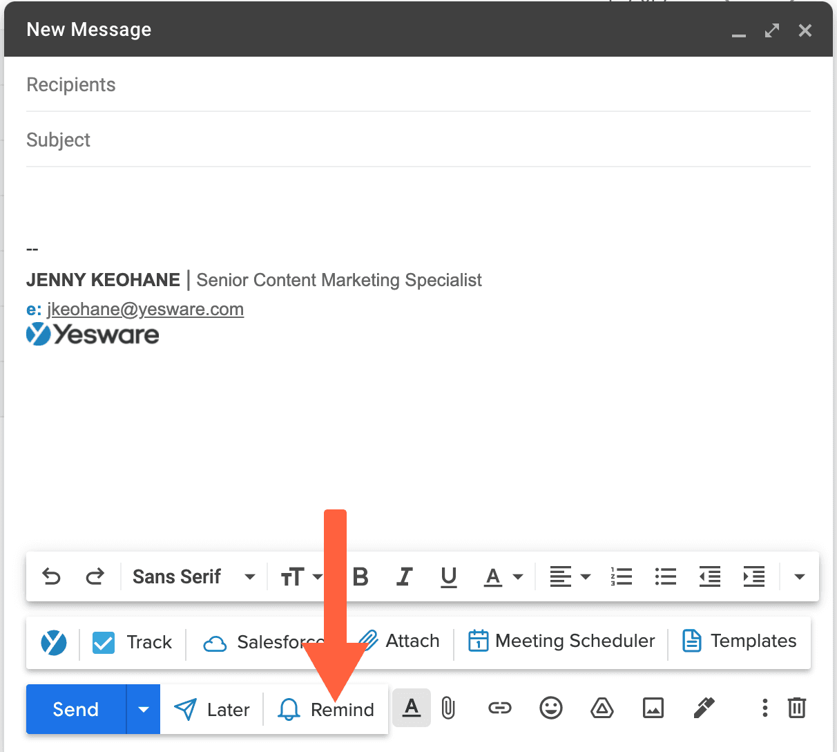 Yesware Email Reminders