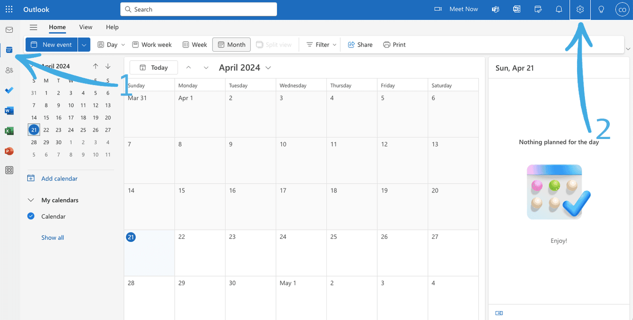 How to sync Outlook calendar with Google Calendar on Web: Step 1