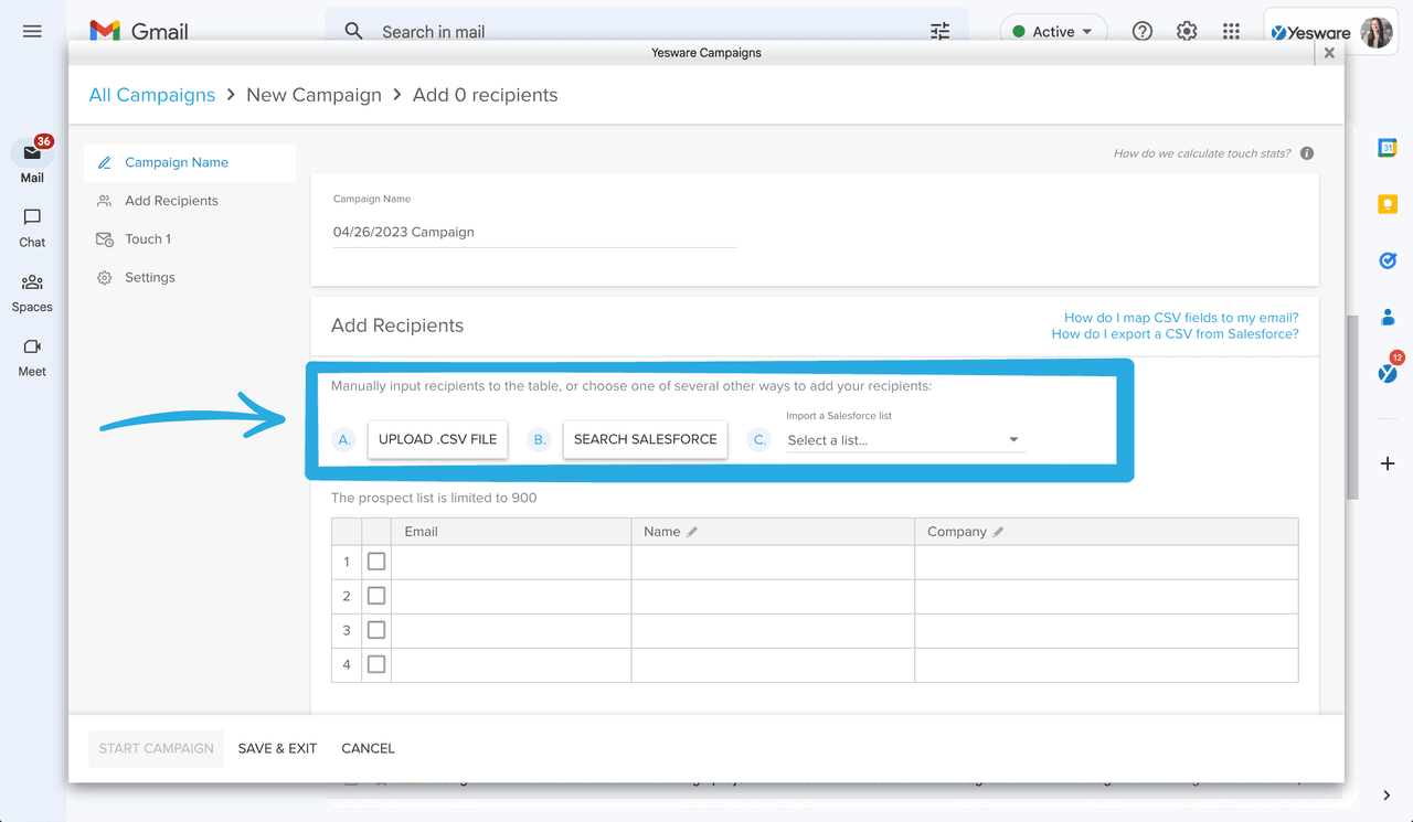 email automation sequence: step 1