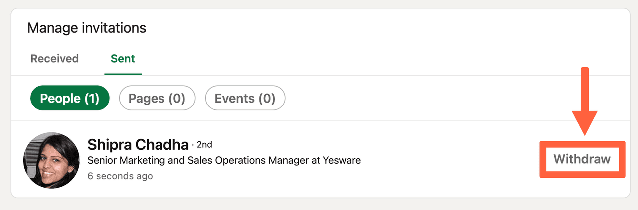 How to withdraw a LinkedIn connection request 