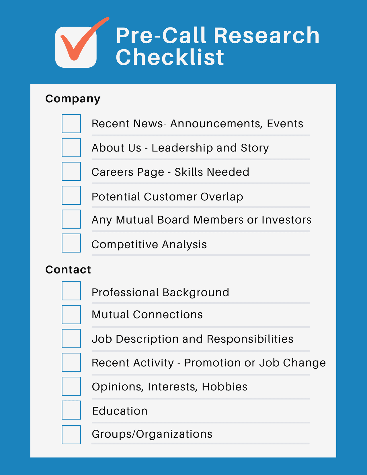 sales conversation: pre-call research checklist