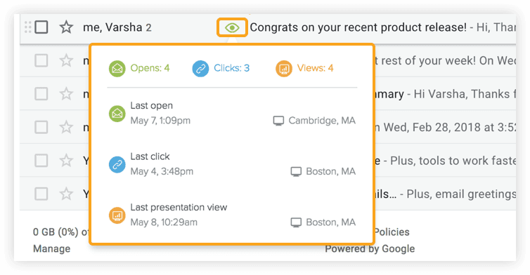 Yesware email tracking