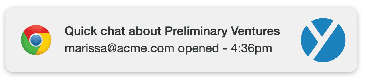 Yesware email tracking notification