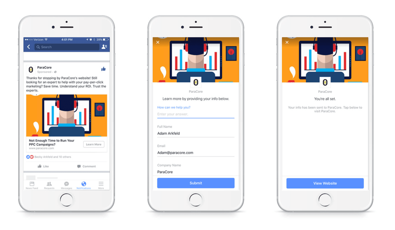 lead data: Facebook lead ads