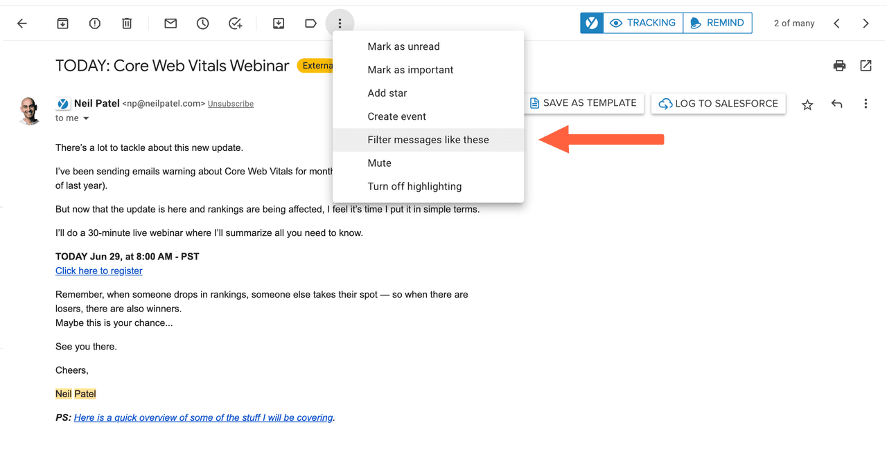 Email management: sort emails with filters