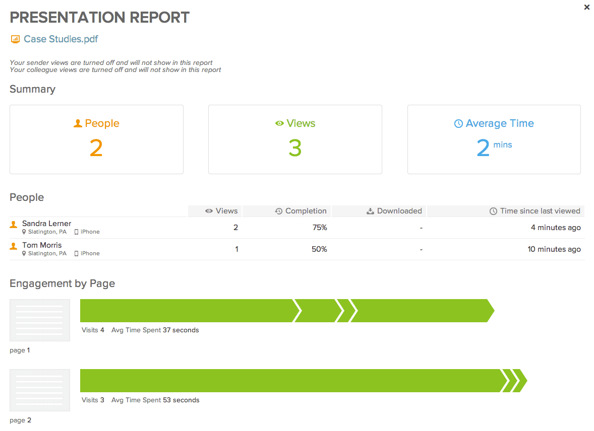 small business sales software: attachment tracking