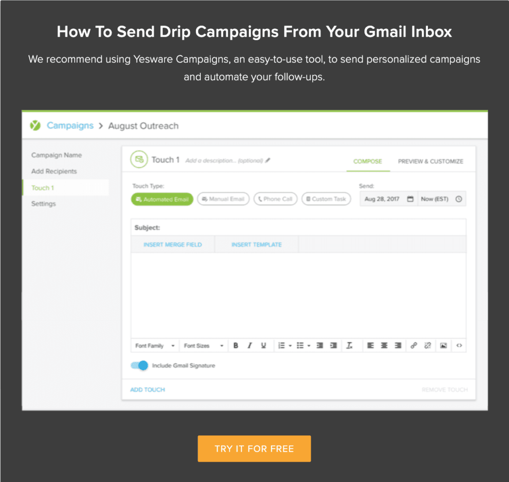 how to send drip campaigns from your inbox